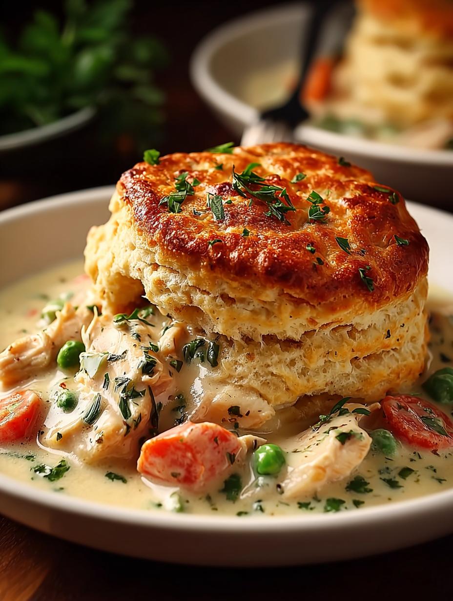 Delicious Red Lobster Biscuit Chicken served in a casserole dish