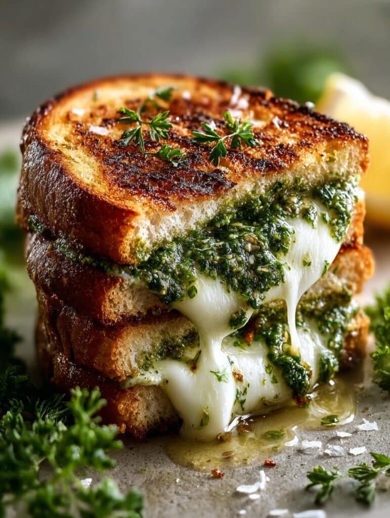 Sourdough Pesto Grilled Cheese