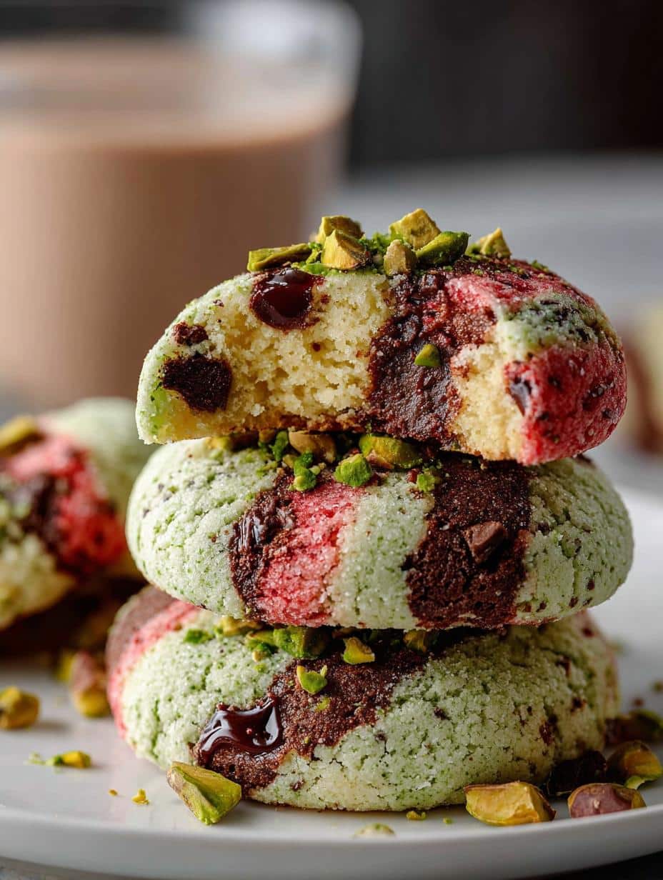 Spumoni Cookies Cherry Pistachio