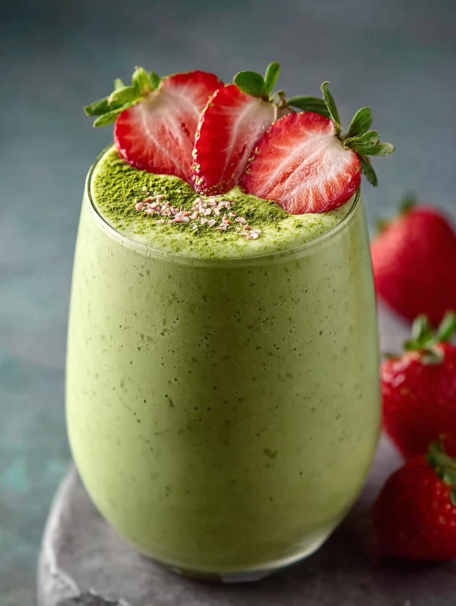 Strawberry Matcha Smoothie with Banana Boost for Energy - Strawberry Matcha Smoothie with - main visual representation