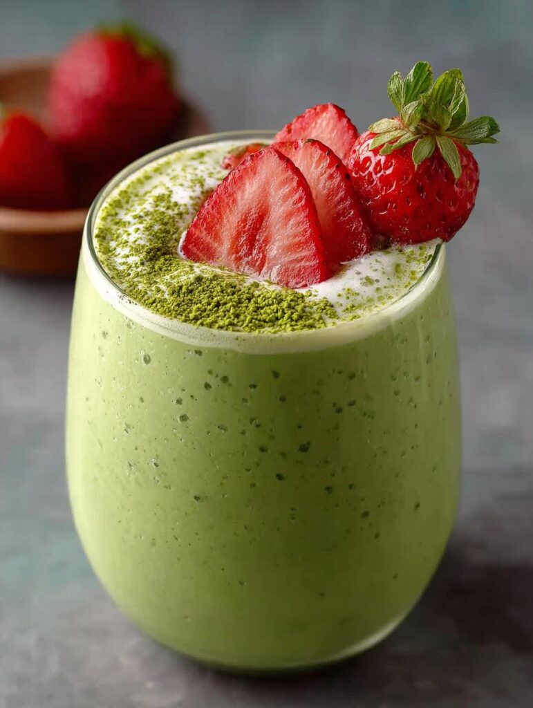 Strawberry Matcha Smoothie with