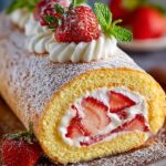 Strawberry Swiss Roll Cake