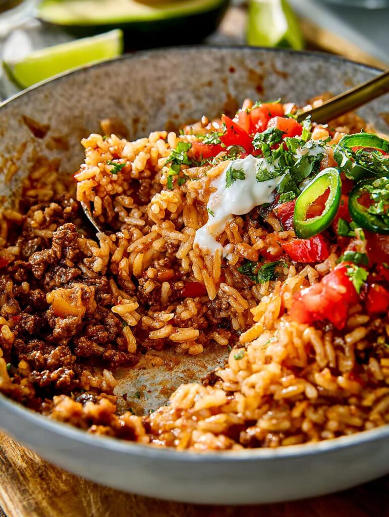 Taco Beef Rice Skillet
