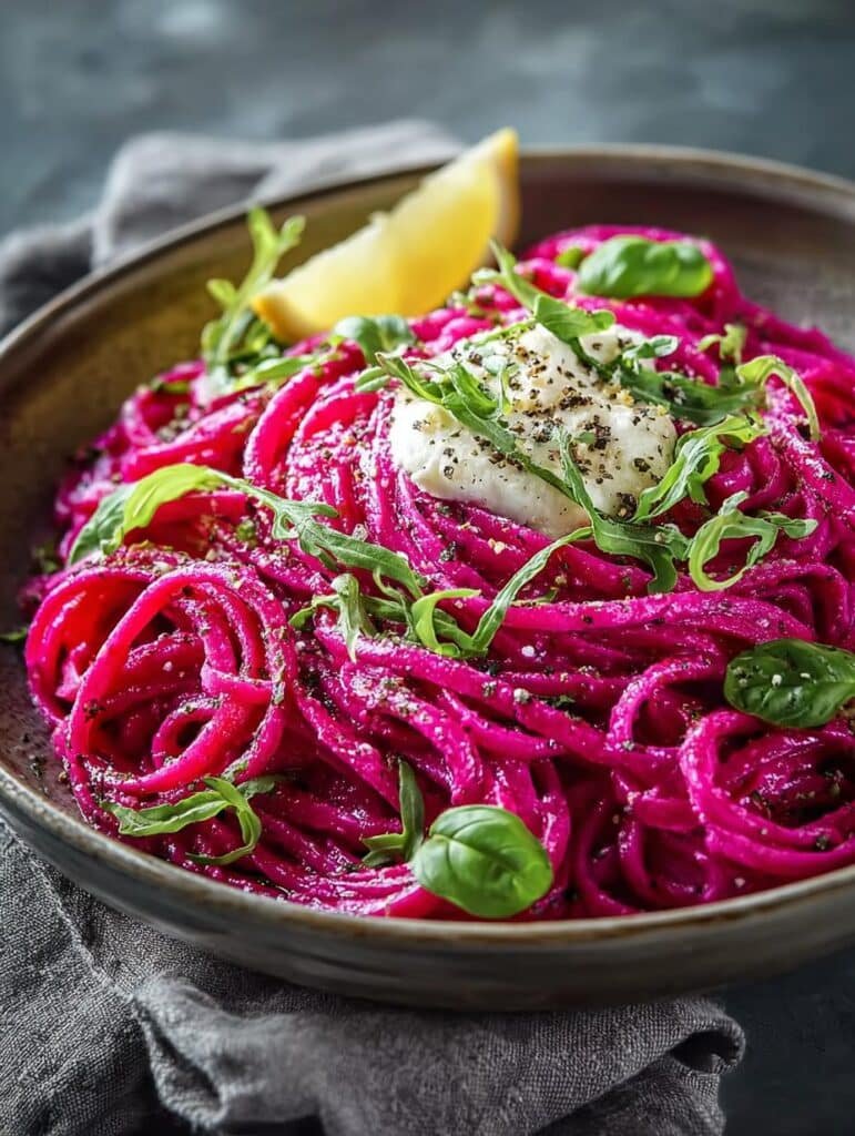 Vegan Beet Alfredo with