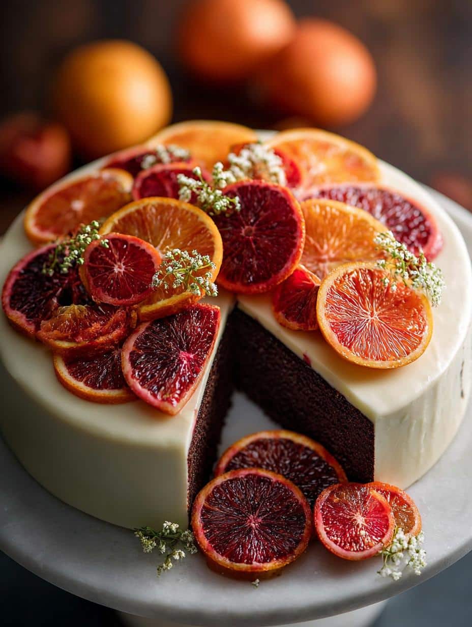Blood Orange Chocolate Cake: 8 Layers of Zesty Delight - Blood Orange Chocolate Cake - main visual representation