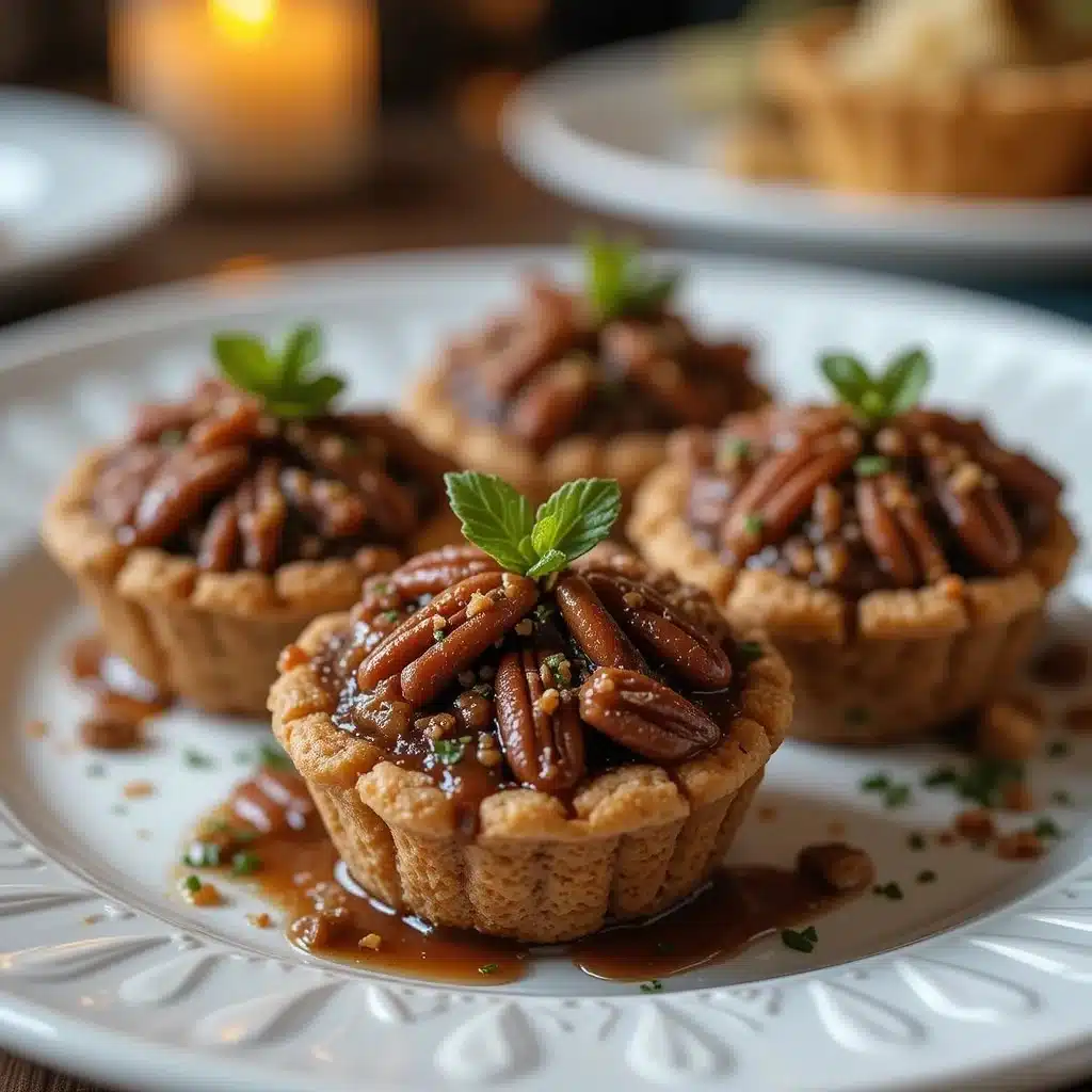 Decadent German chocolate pecan pie bites on a dessert platter