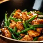 Quick chicken breast dish served with green beans