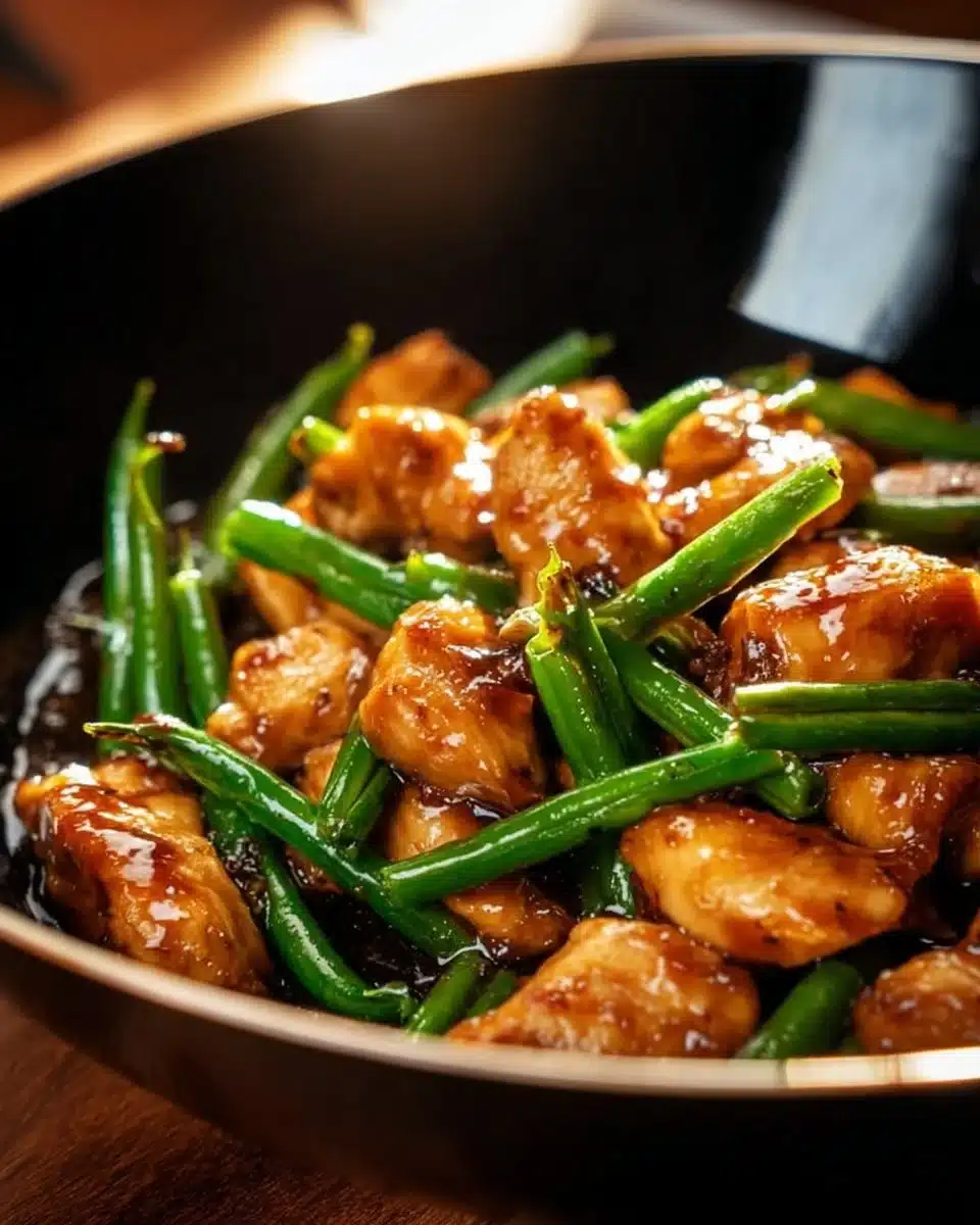 Quick chicken breast dish served with green beans